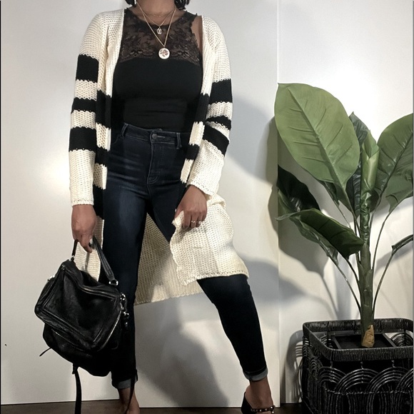 SIMPLEE stripe sweater duster - Picture 3 of 9